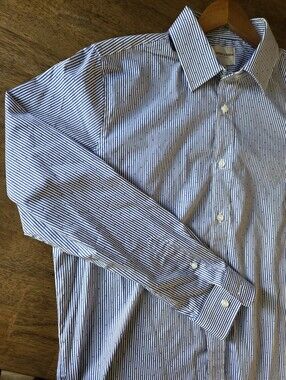 Scotch & Soda Blue Stripe Red Diamond Dress Shirt - Classic Button-Down